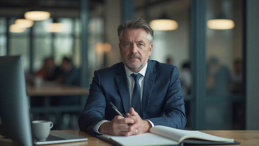 Zakenman in kantoor aan telefoon met notitieboek, professionele communicatie