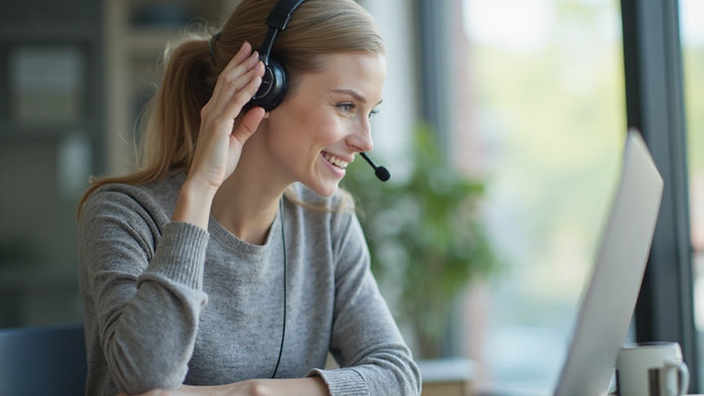 Vrouw aan telefoon in kantoor, professioneel Nederlands spreken